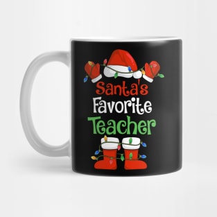 Santa's Favorite Teacher Funny Christmas Pajamas Mug